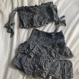CHECKEDED RUFFLE SET